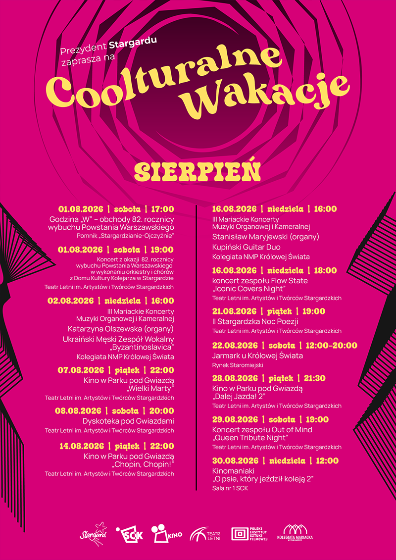 Coolturalne Wakacje 2026 - sierpień